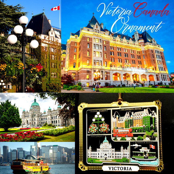 Victoria Canada Ornament Color Brass Travel Landmarks Souvenir - Picture 2 of 7